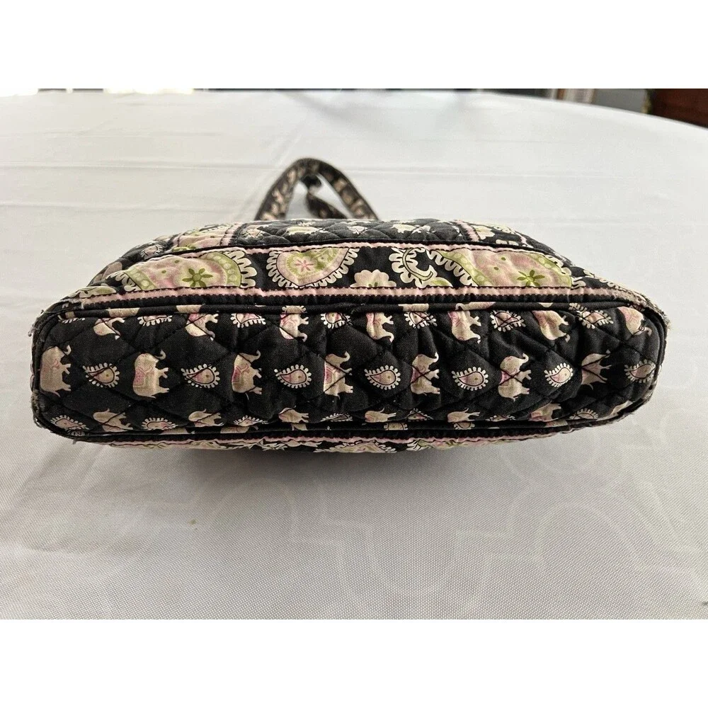 Vera Bradley Vintage Pink Elephants Toggle Tote Bag Small Travel Purse